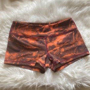 Savage Barbell LAVA red Spandex shorts, size L.